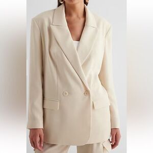 Express Super Soft Double Knit Cream Blazer